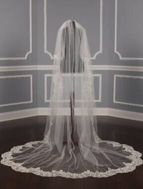 St. Pucchi M9312 Diamond White Gold Chapel Embroidered Wedding Bridal Veil